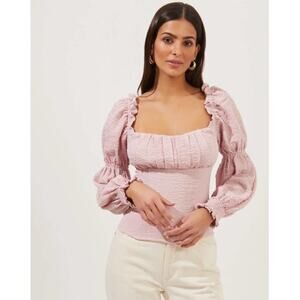 ASTR The Label Pink Long Sleeve Ruched Bust Top Size XL
